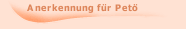 Anerkennung f&uuml;r Pet&ouml;