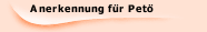 Anerkennung f&uuml;r Pet&ouml;